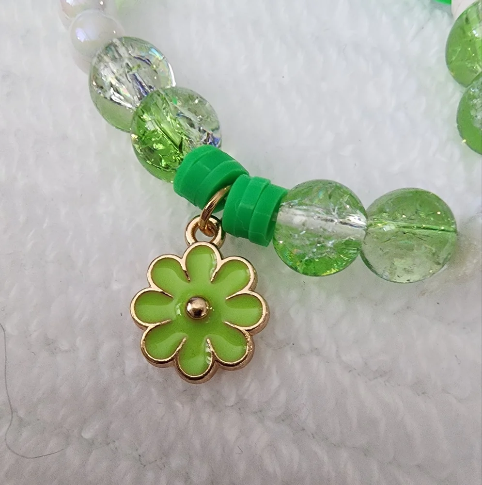 Green Beaded Keroppi Phone Charm